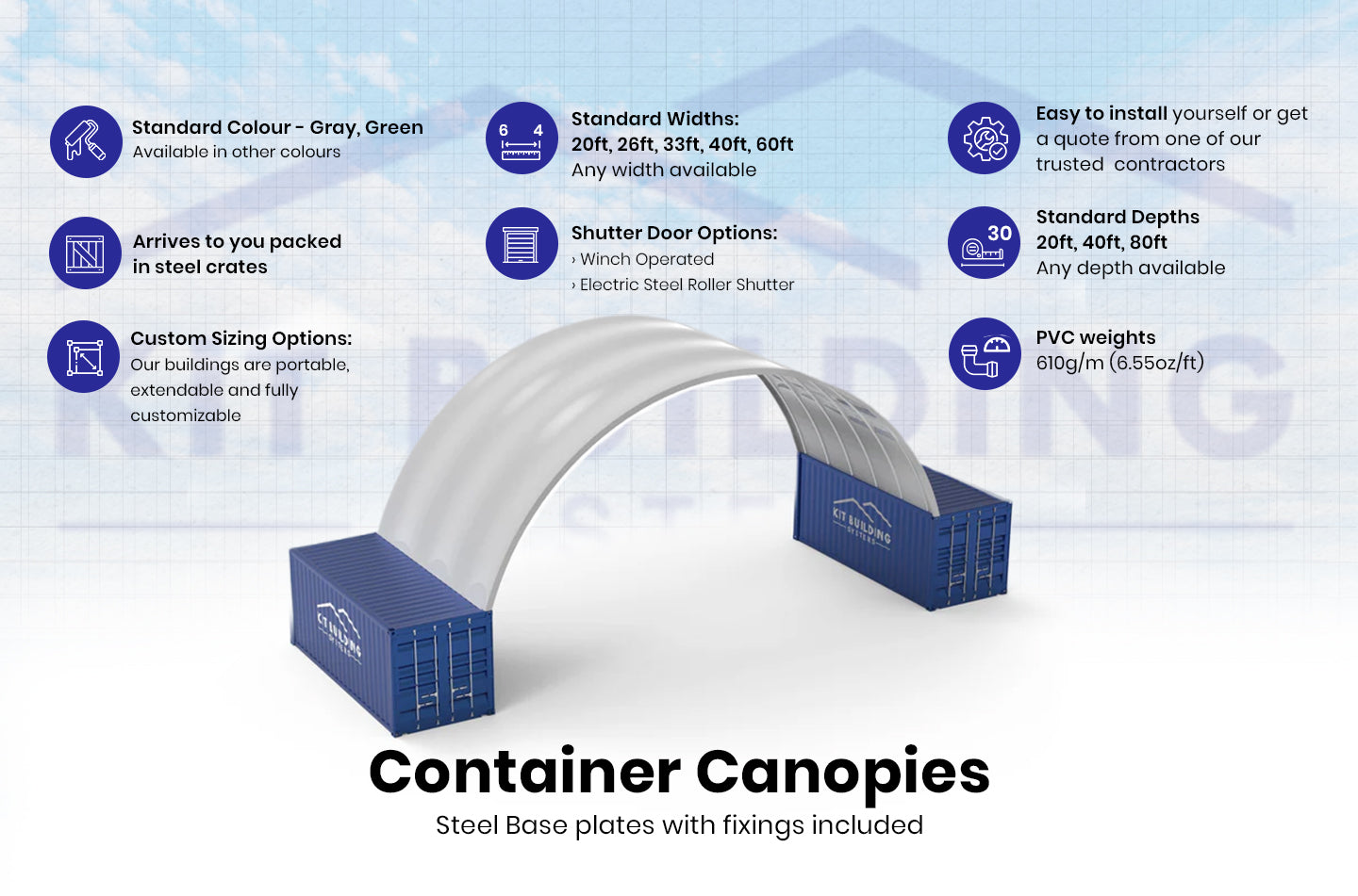 Behållarkapell - 40 fot x 20 fot x 15 fot (12 m x 6 m x 4,5 m)