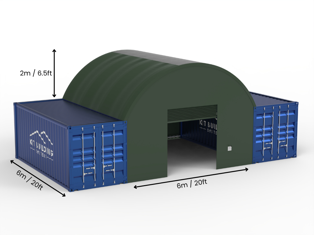 6m (20ft) Spännvidd | Containertak 20ft Bredd, 6,5ft Höjd (6m x 2m)