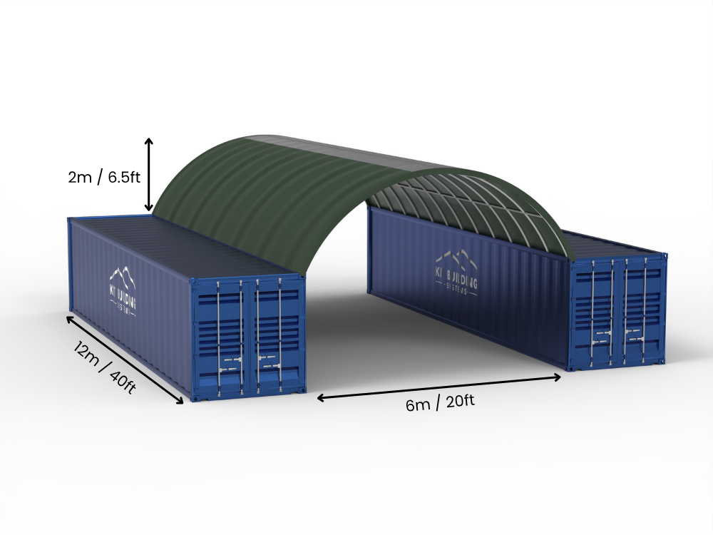 6m (20ft) Spännvidd | Containertak 20ft Bredd, 6,5ft Höjd (6m x 2m)