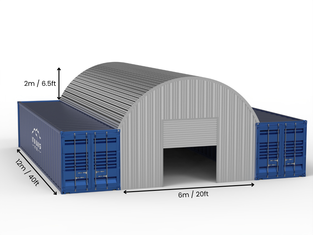 Stålkontainer Tält - 20ft x 40ft x 6,5ft (6m x 12m x 2m)