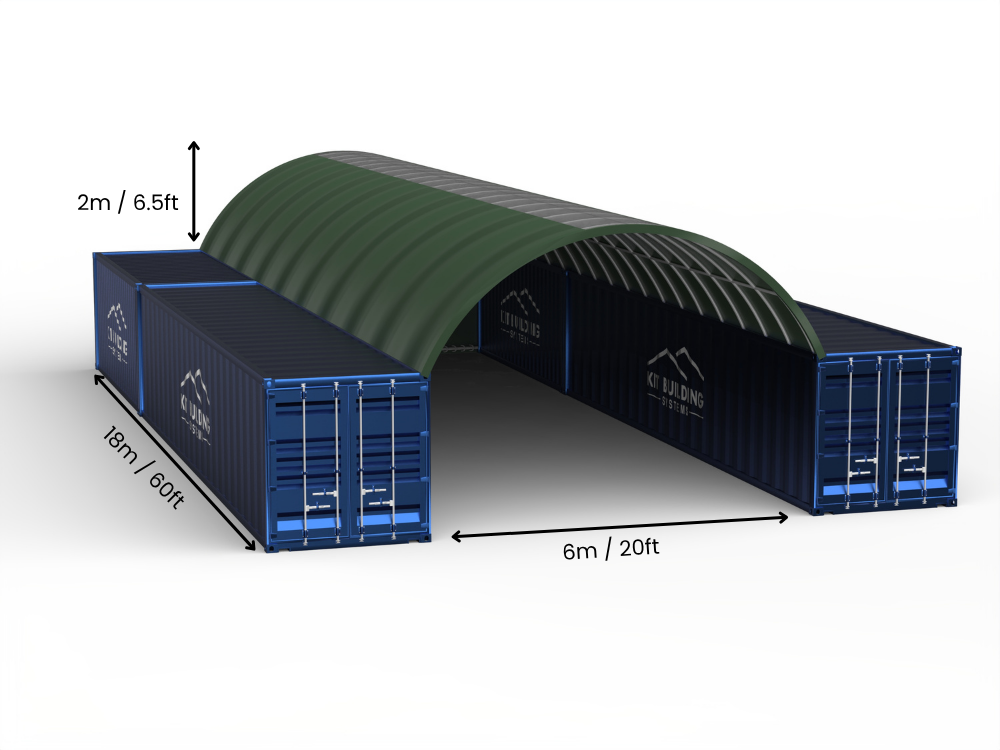 6m (20ft) Spännvidd | Containertak 20ft Bredd, 6,5ft Höjd (6m x 2m)