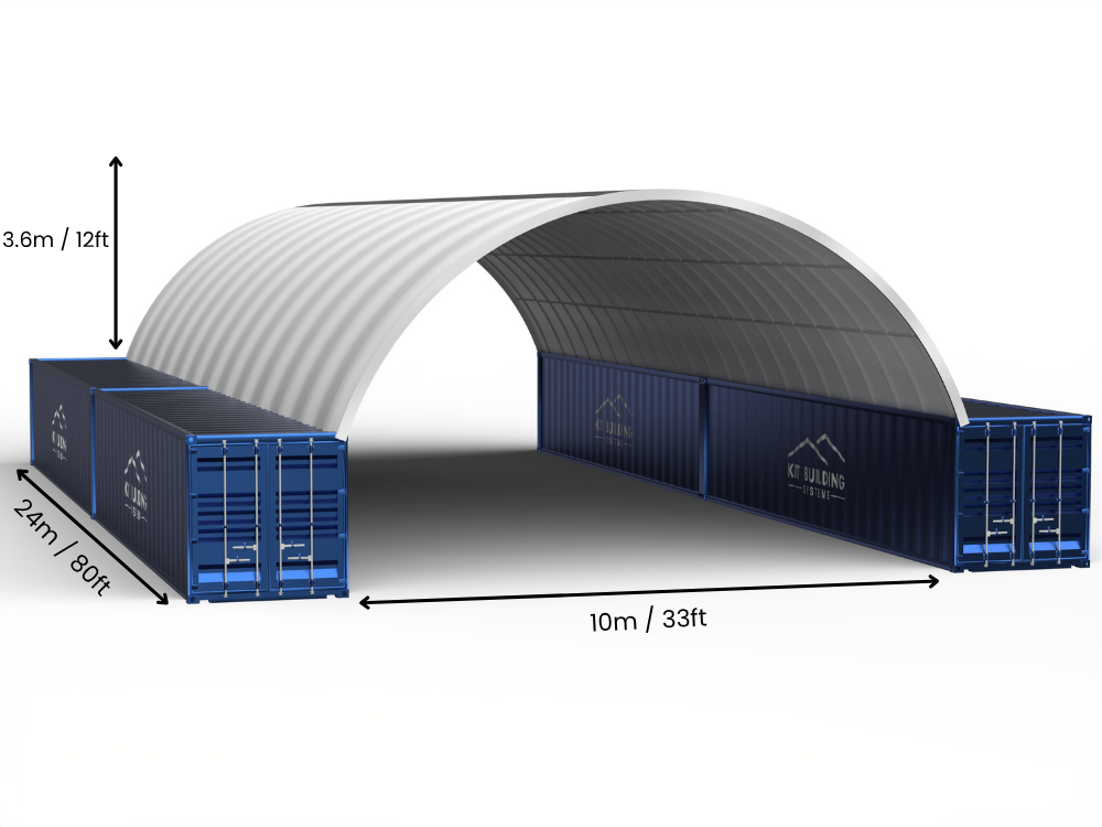 10m (33ft) Spännvidd | Container Tält - 33ft x 12ft (10m x 3,6m)