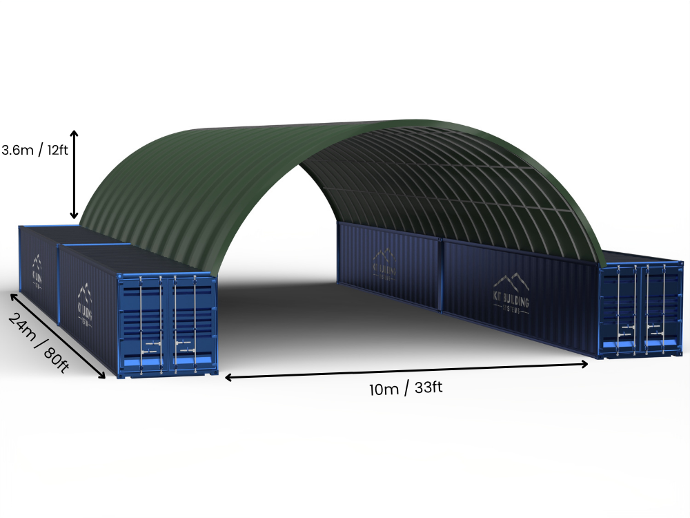 10m (33ft) Spännvidd | Container Tält - 33ft x 12ft (10m x 3,6m)