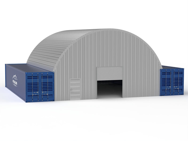 Stålbehållartak - 33ft x 40ft x 12ft (10m x 12m x 3,6m)