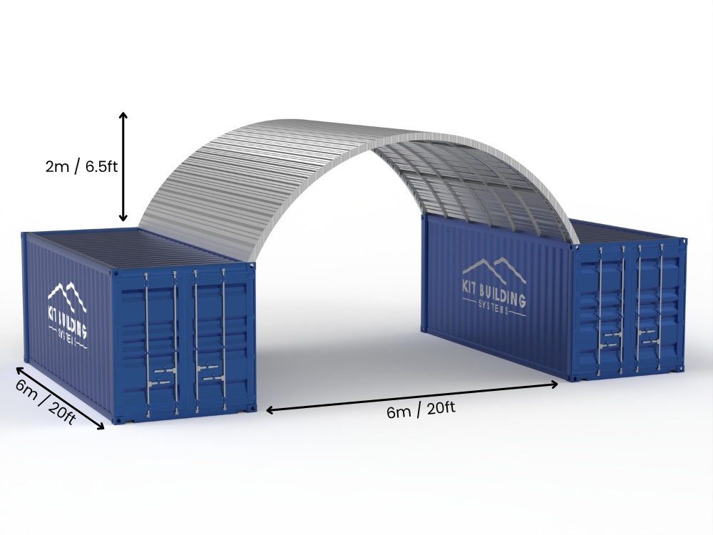 Stålkontainer Tält - 20ft x 20ft x 6,5ft (6m x 6m x 2m)