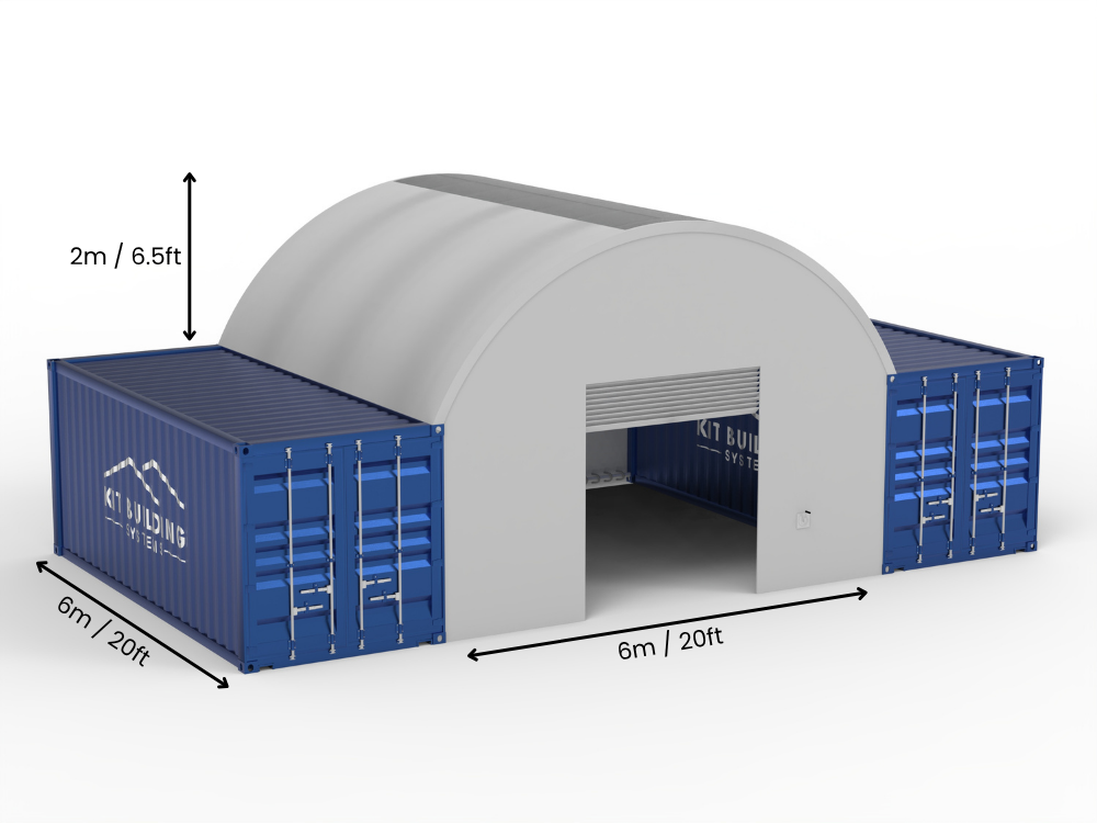 6m (20ft) Spännvidd | Containertak 20ft Bredd, 6,5ft Höjd (6m x 2m)