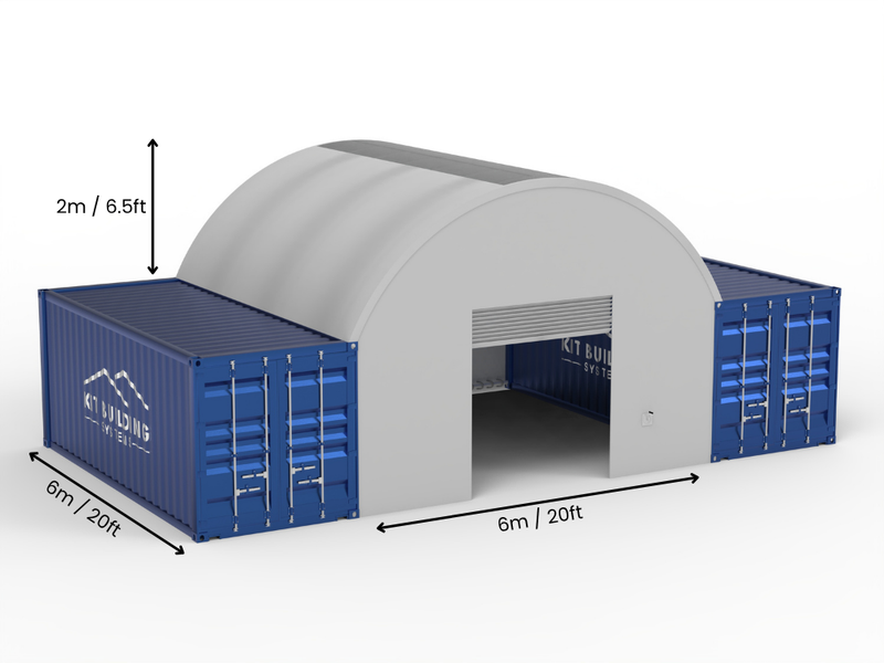6m (20ft) Spännvidd | Containertak 20ft Bredd, 6,5ft Höjd (6m x 2m)