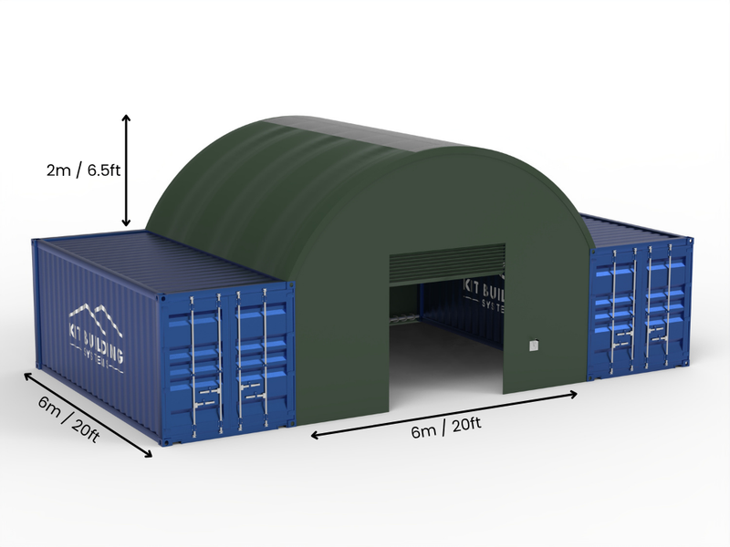 6m (20ft) Spännvidd | Containertak 20ft Bredd, 6,5ft Höjd (6m x 2m)