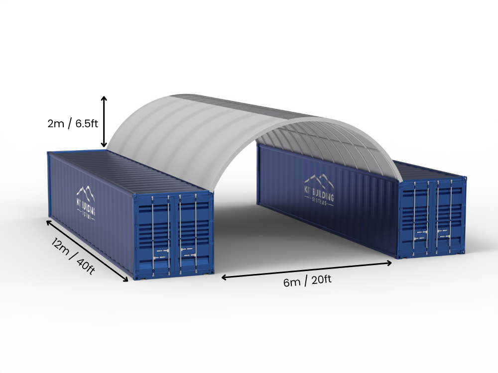 6m (20ft) Spännvidd | Containertak 20ft Bredd, 6,5ft Höjd (6m x 2m)