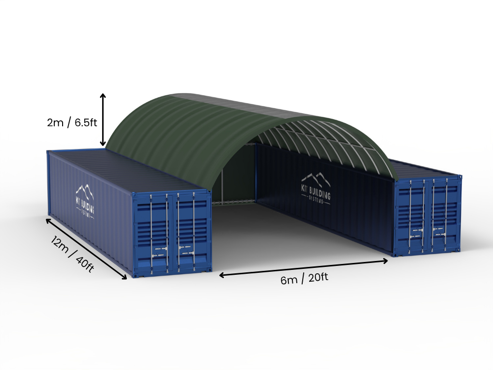 6m (20ft) Spännvidd | Containertak 20ft Bredd, 6,5ft Höjd (6m x 2m)
