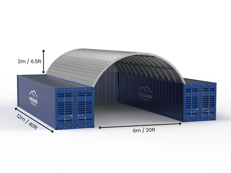 Stålkontainer Tält - 20ft x 40ft x 6,5ft (6m x 12m x 2m)