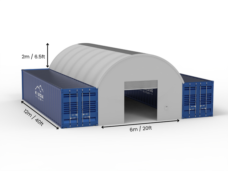 6m (20ft) Spännvidd | Containertak 20ft Bredd, 6,5ft Höjd (6m x 2m)
