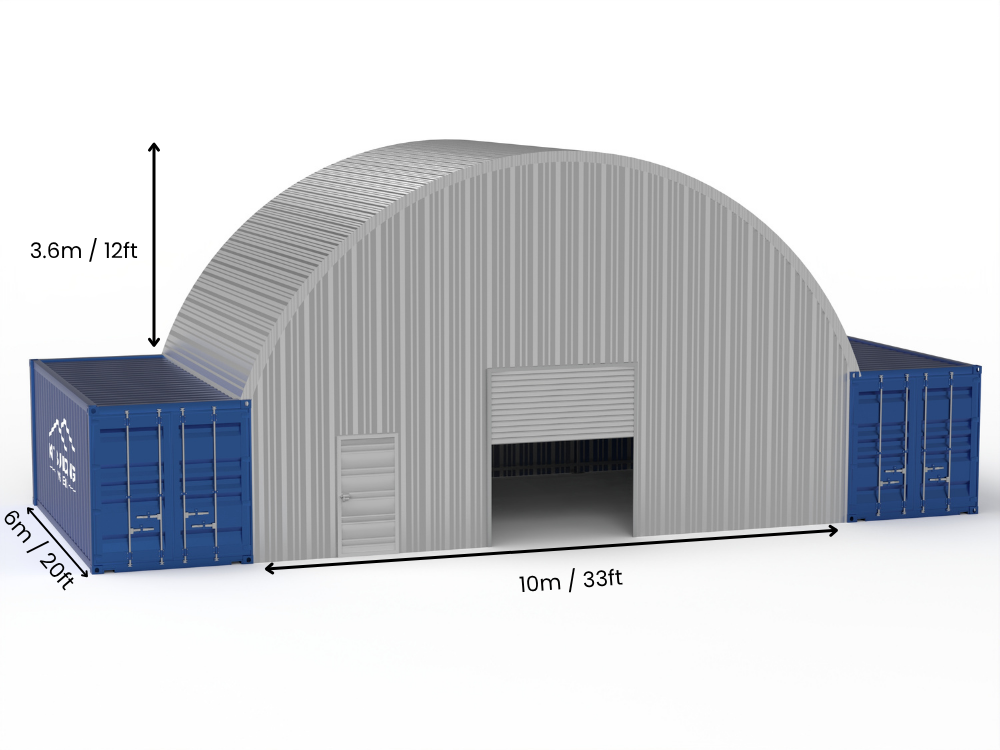 Stålkontainer Tält - 33ft x 20ft x 12ft (10m x 6m x 3,6m)