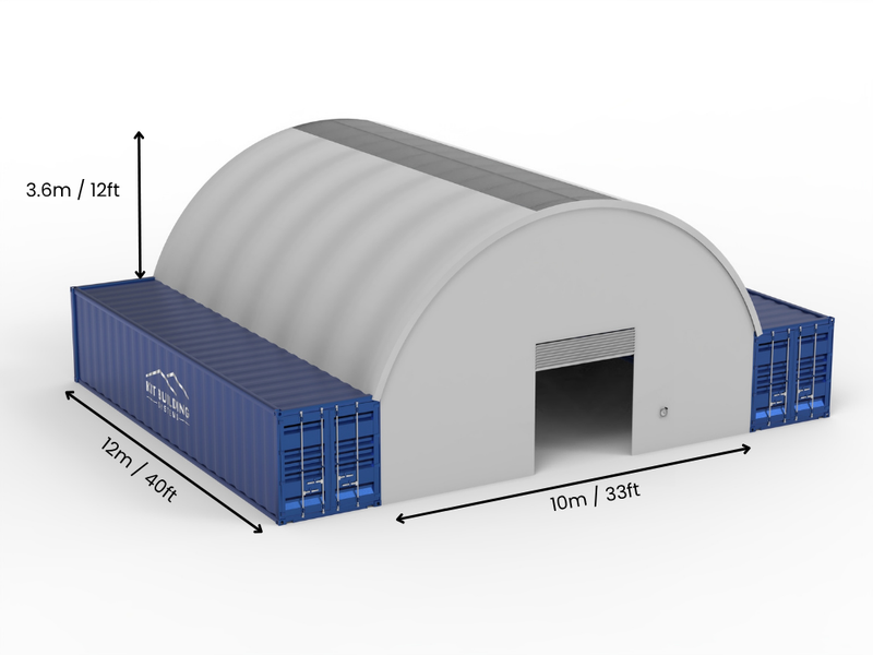 10m (33ft) Spännvidd | Container Tält - 33ft x 12ft (10m x 3,6m)