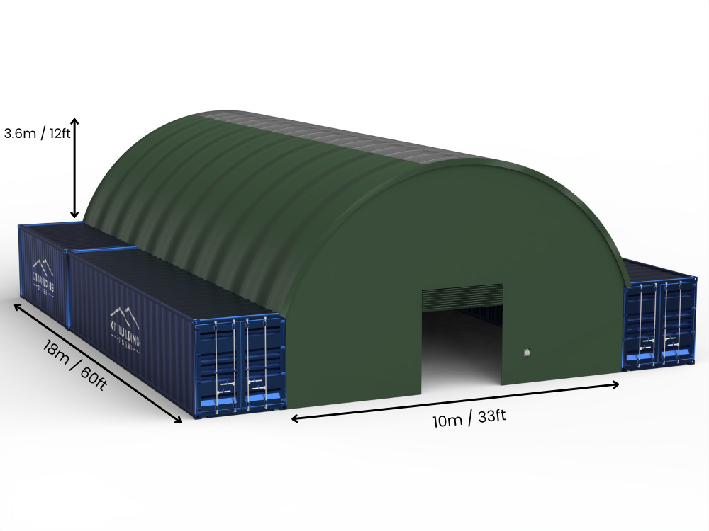 10m (33ft) Spännvidd | Container Tält - 33ft x 12ft (10m x 3,6m)