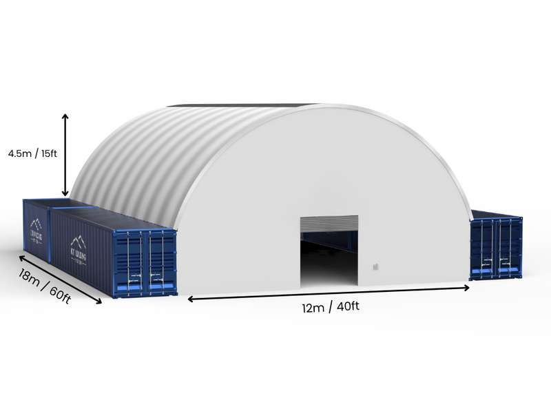 12m (40ft) Spännvidd | Containertak - 40ft x 12ft (12m x 4,5m)
