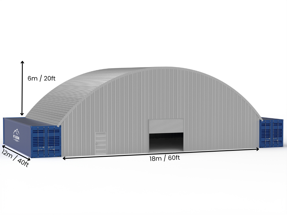 Stålkontainer Tält - 60ft x 40ft x 20ft (18m x 12m x 6,1m)