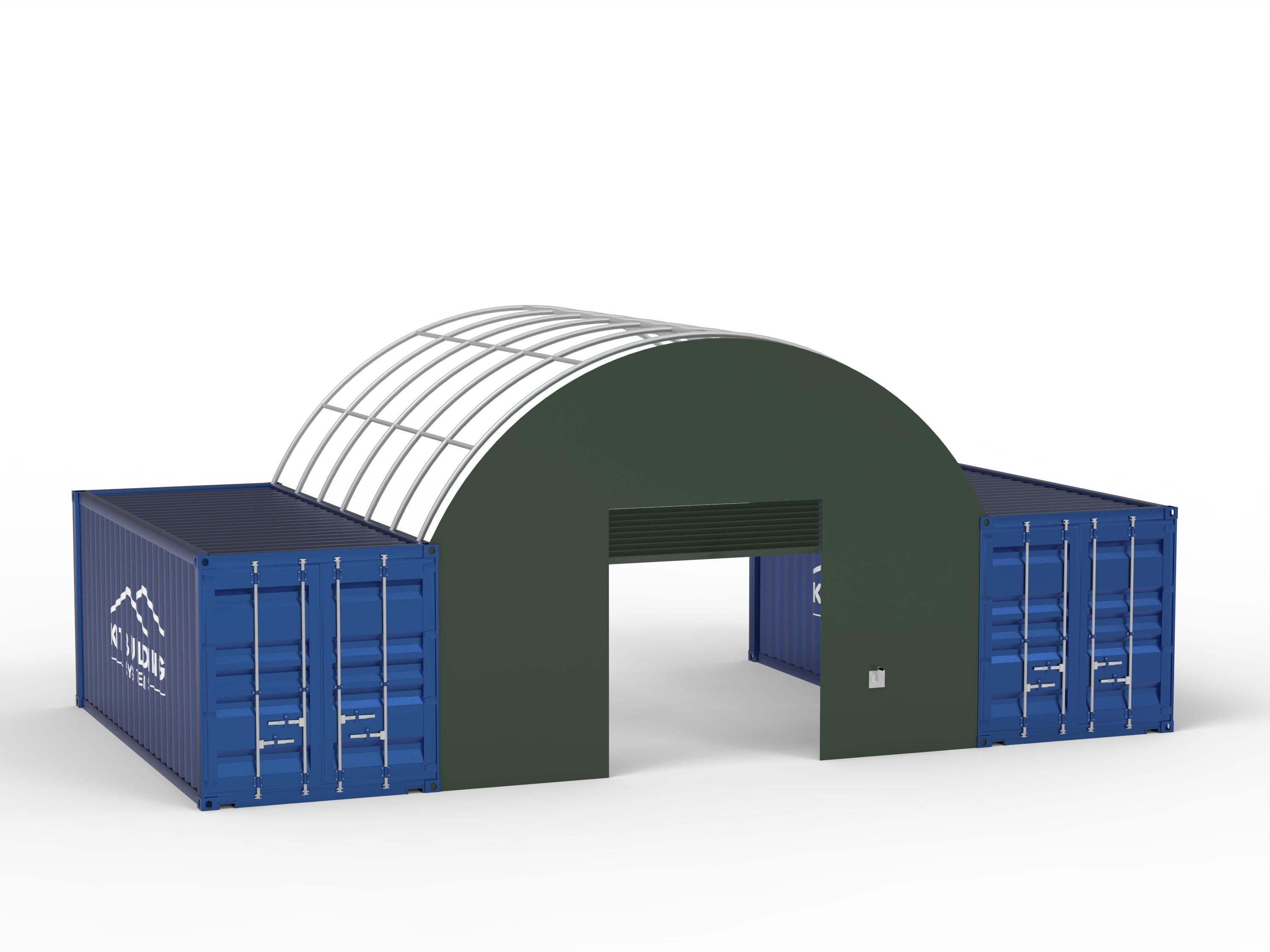 Frampanel med vinschdörr för containerskydd