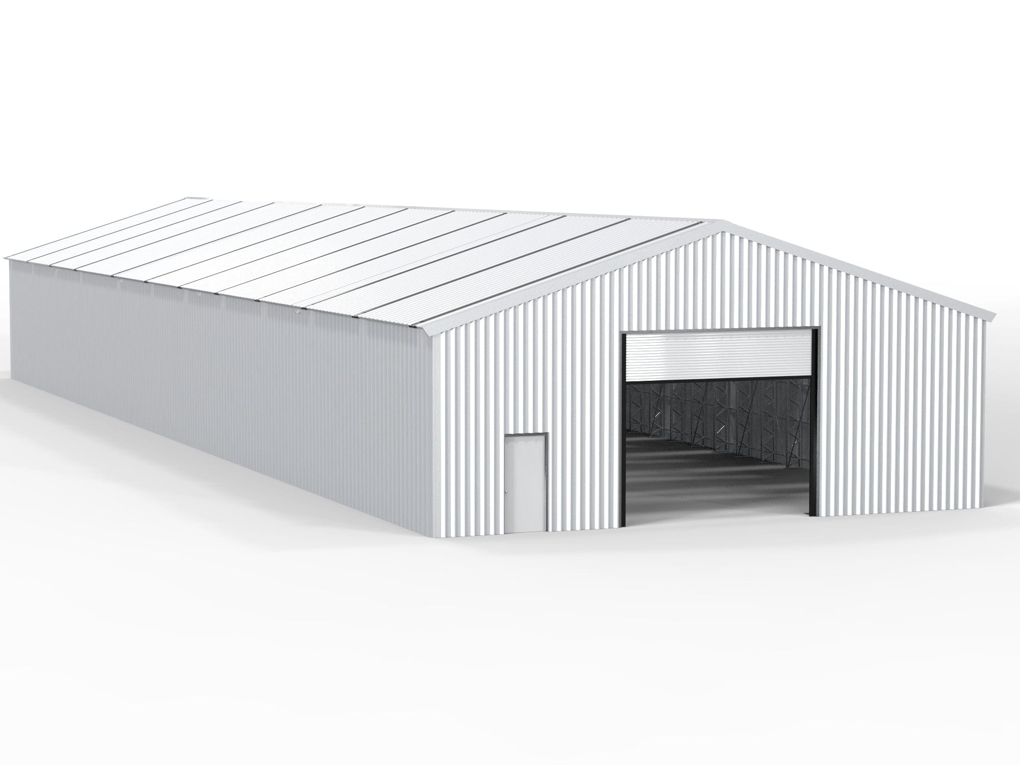 Kit Buildings 165ft x 50ft x 24ft (50x15x7.3m) / None (.6mm Box Section Steel Cladding) Steel Buildings