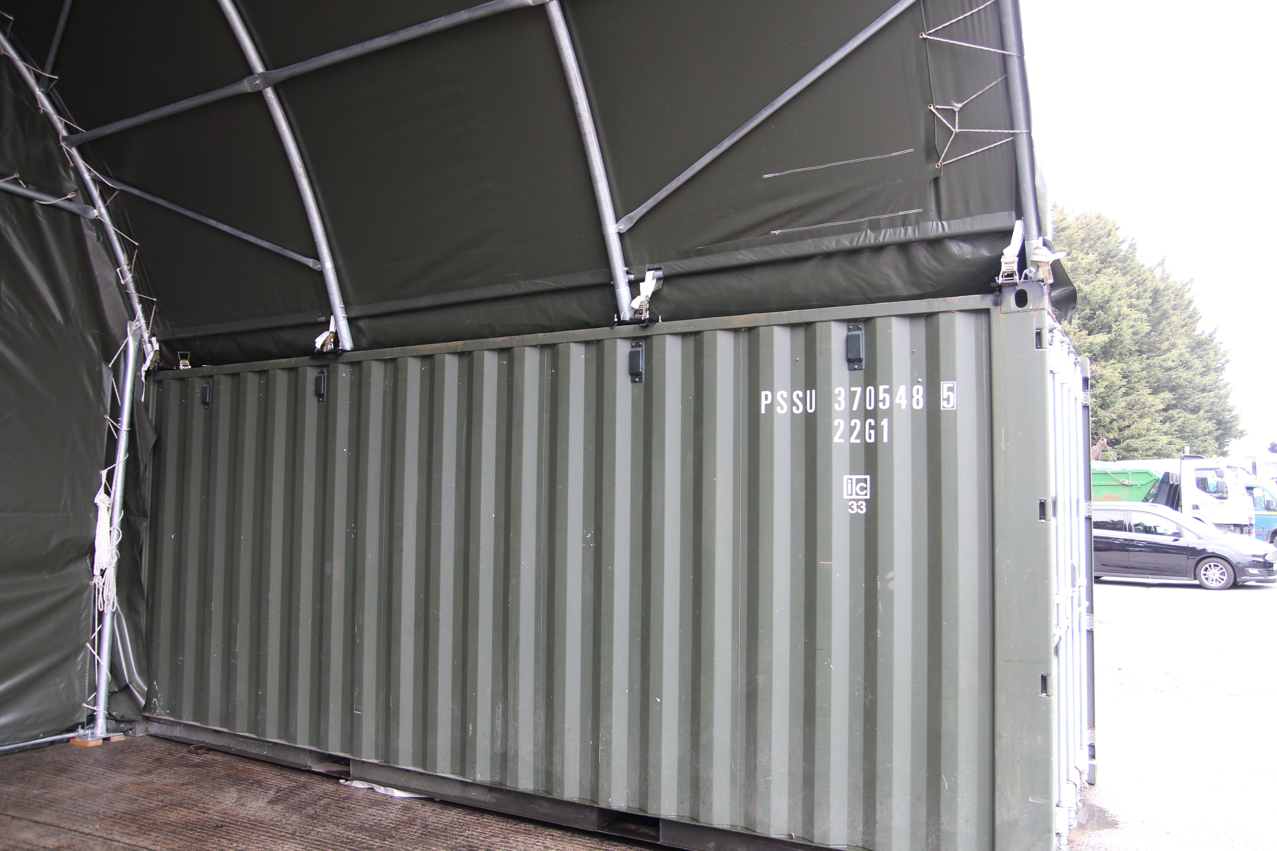 Kit Buildings Container Shelter - 20ft x 20ft x 6.5ft (6m x 6m x 2m)