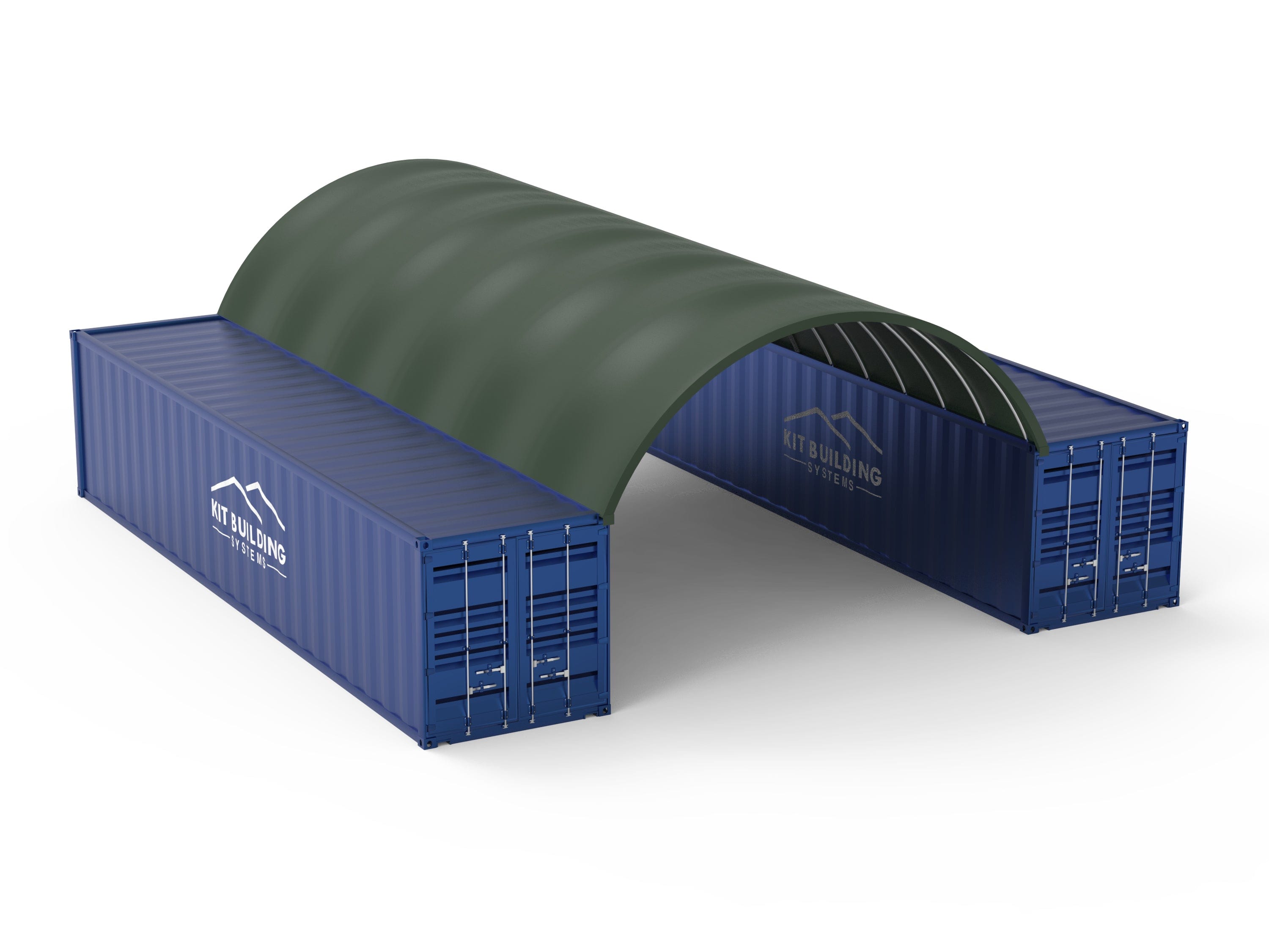 Kit Buildings Container Shelter Container Green Shelter - 20ft x 40ft x 6.5ft (6m x 12m x 2m)