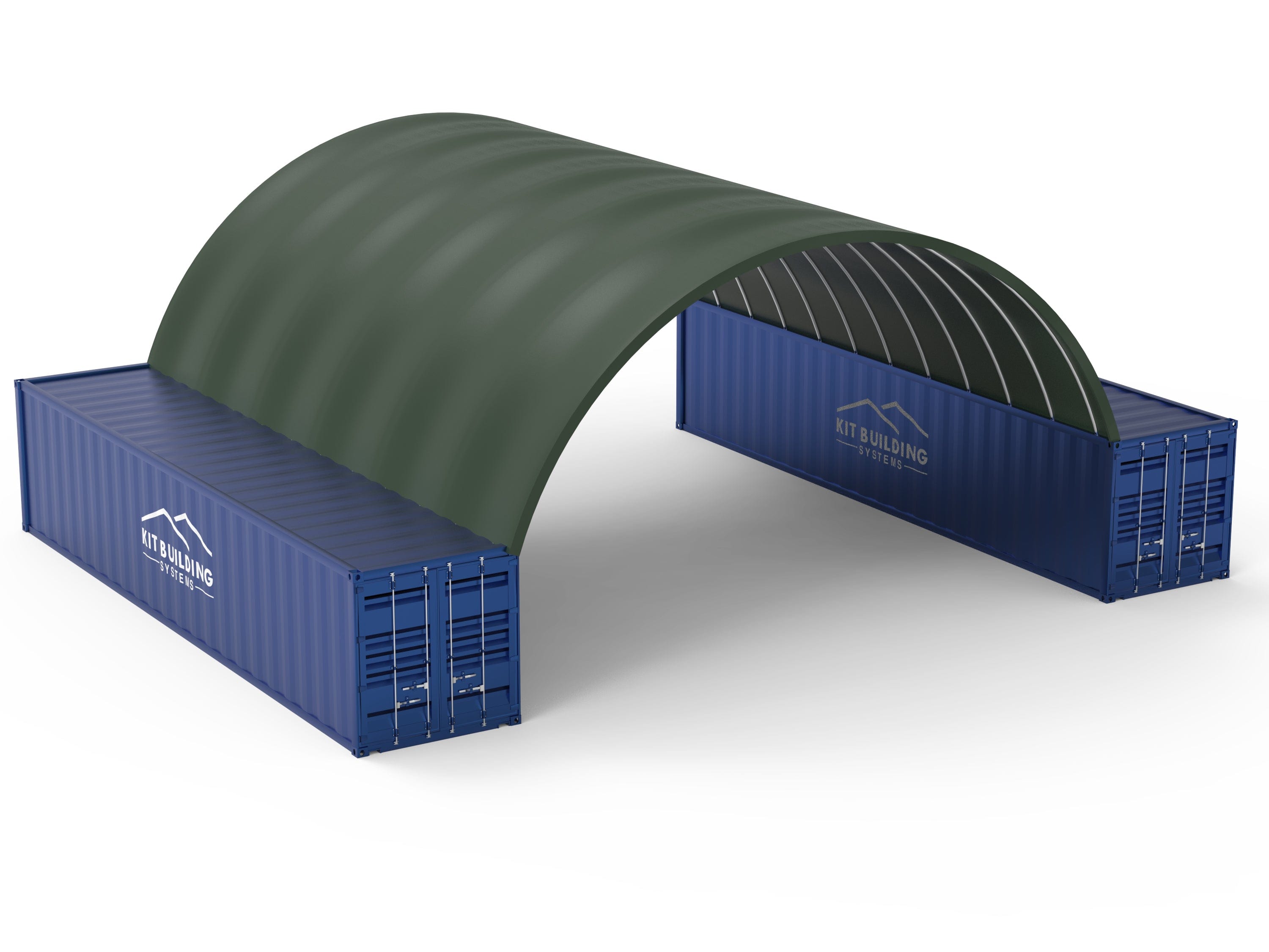 Kit Buildings Container Green Shelter Military Green / None Container Shelter - 33ft x 40ft x 12ft (10m x 12m x 3.6m)