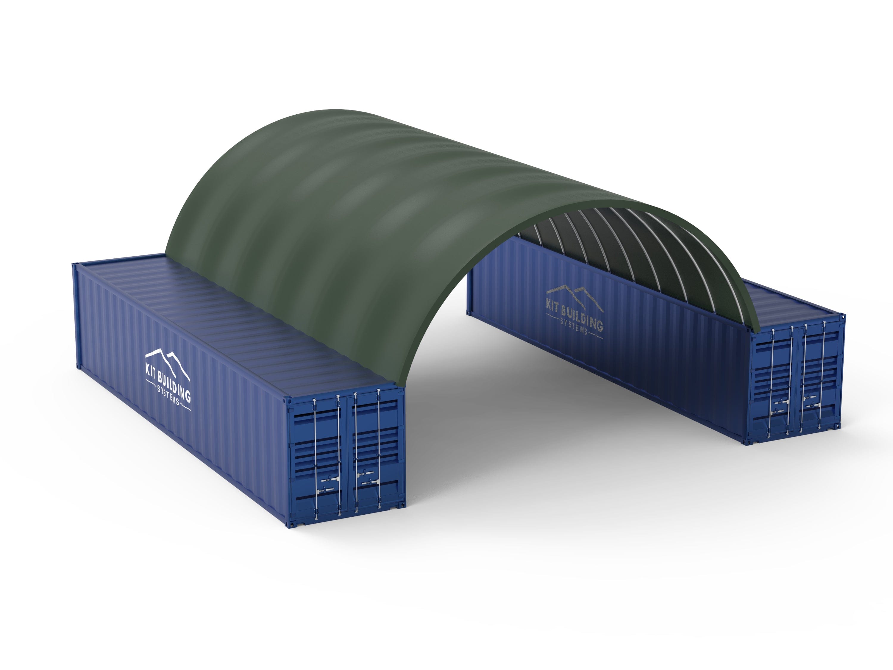 Kit Buildings Military Green / None Container Green Shelter - 26ft x 40ft x 10ft (8m x 12m x 3m)